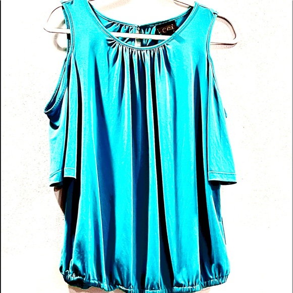 ENC COLD SHOULDER ,Silky,Cold Shoulder Summer Top - Picture 2 of 6